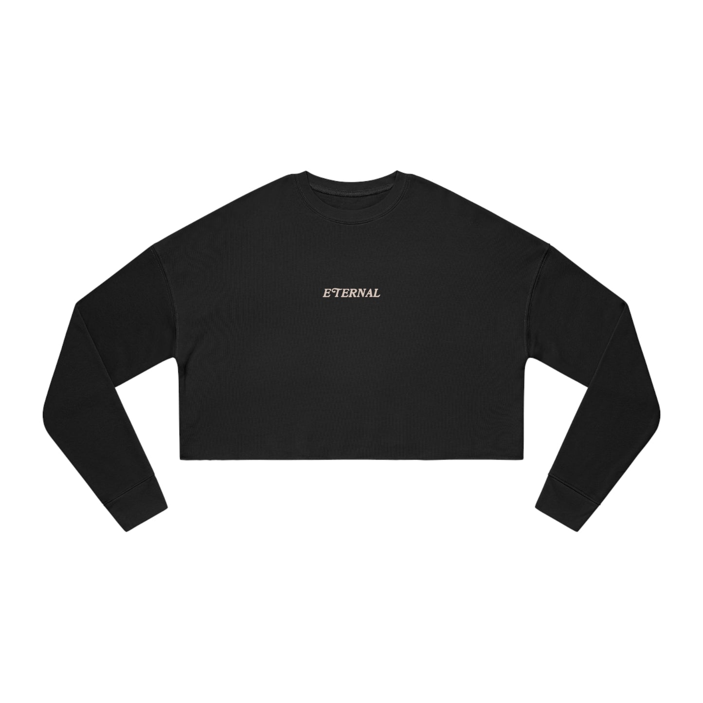 Faith Over Fear Cropped Sweater - Black