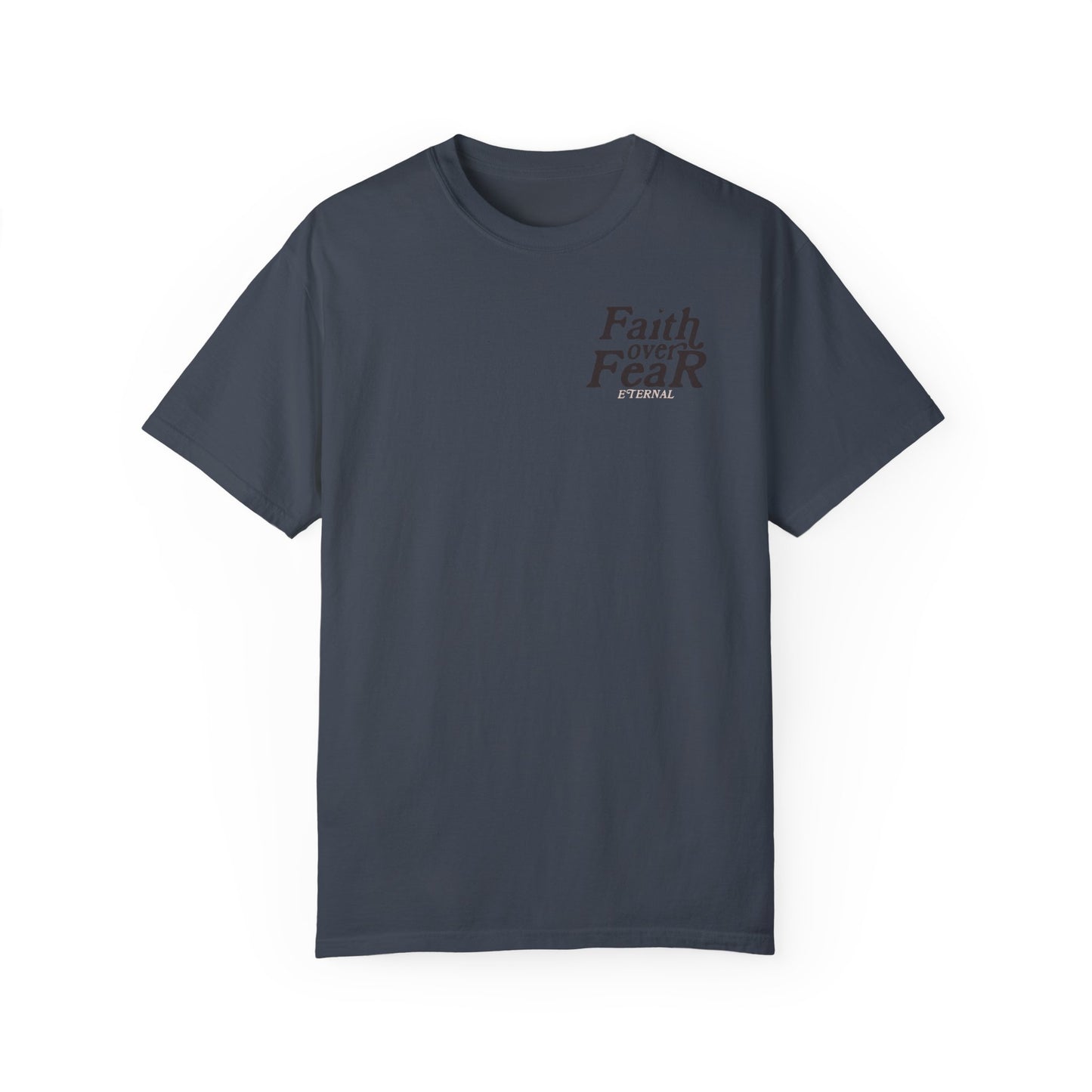 Faith Over Fear Tee - Black on Denim