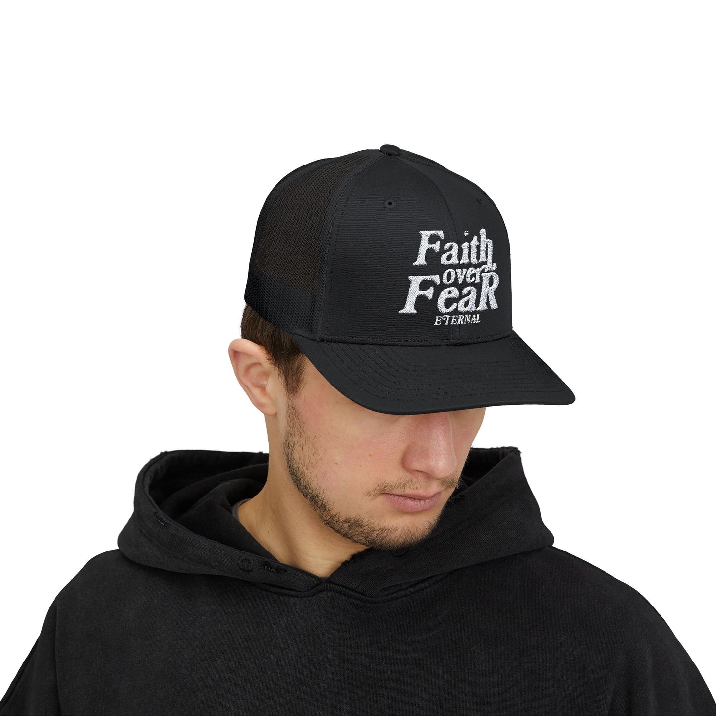 Faith Over Fear Snapback Cap - Black