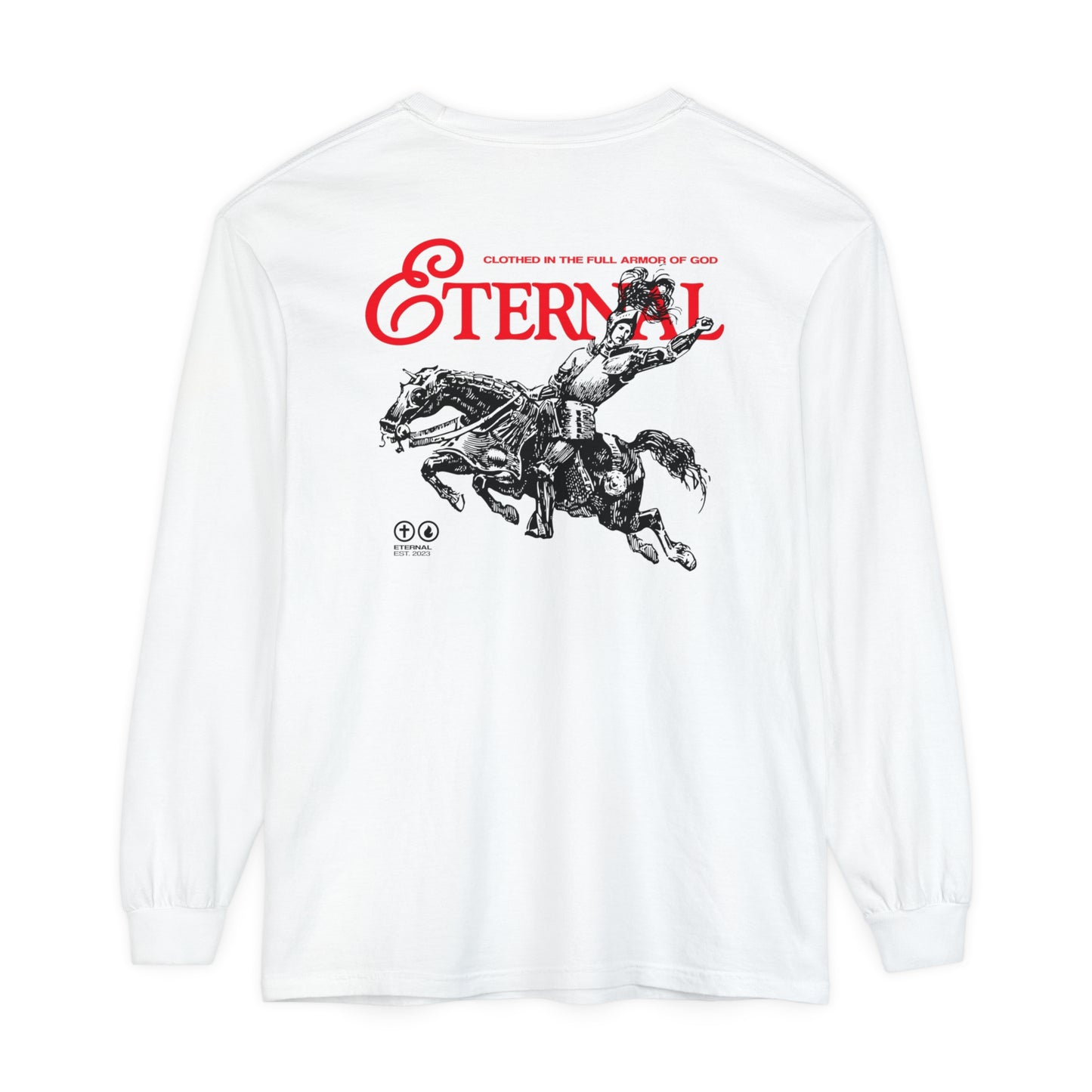 Clothed in the Full Armor of God Long Sleeve - White