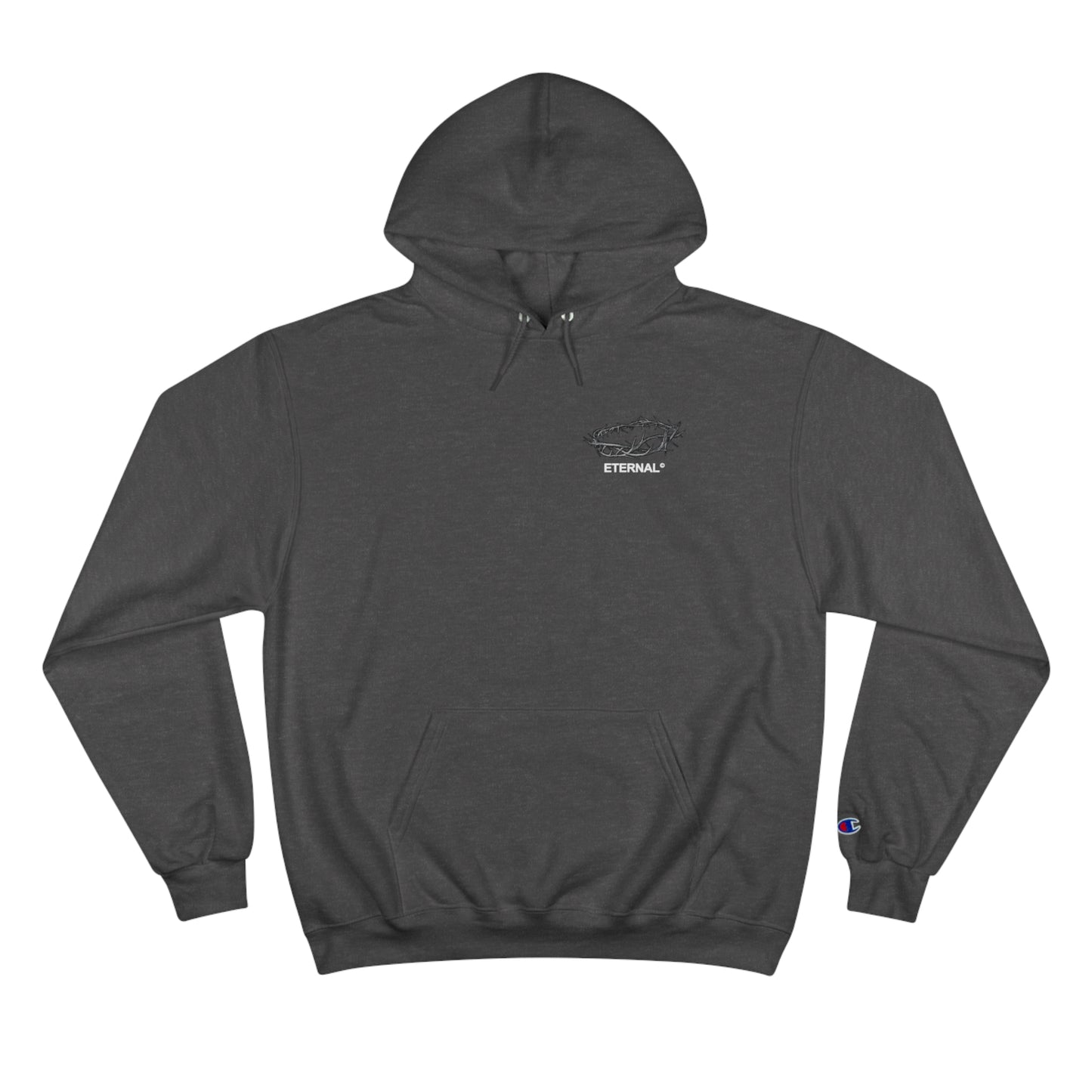 CROWN OF THORNS CHAMPION HOODIE - CHARCOAL HEATHER