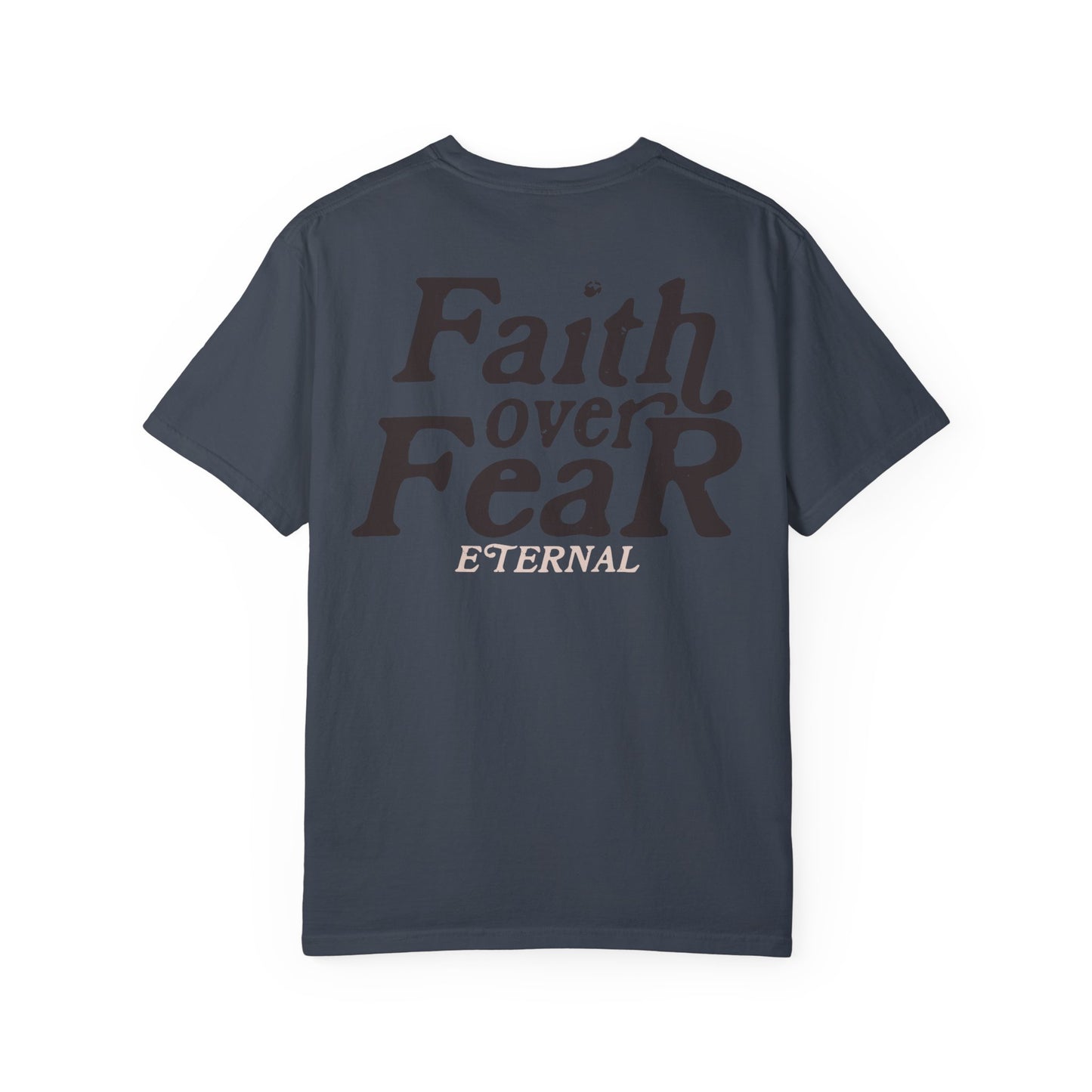 Faith Over Fear Tee - Black on Denim