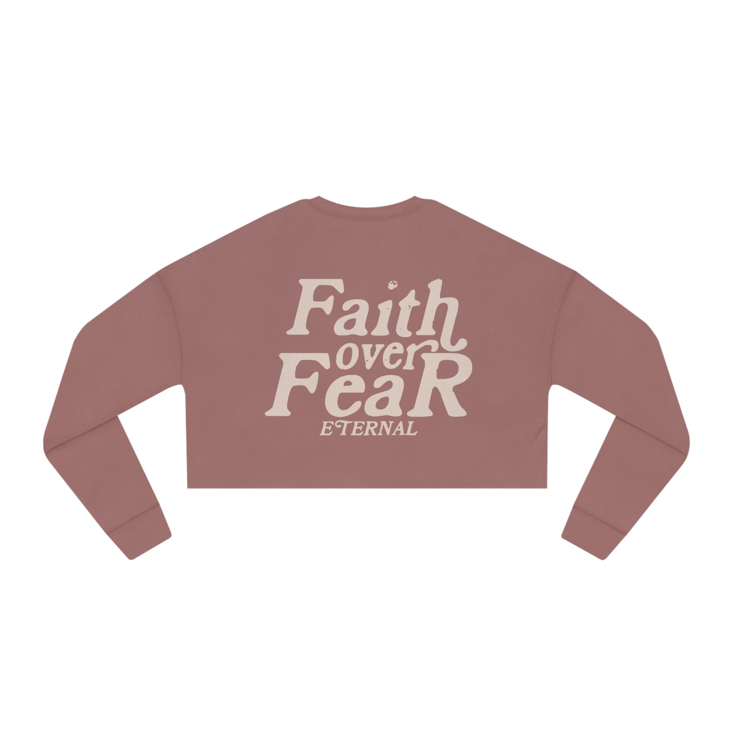 Faith Over Fear Cropped Sweater - Mauve