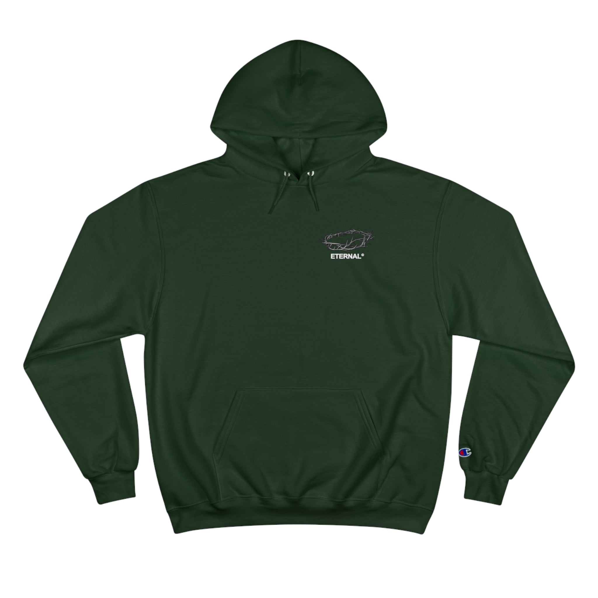 Dark green champion hoodie women's on sale