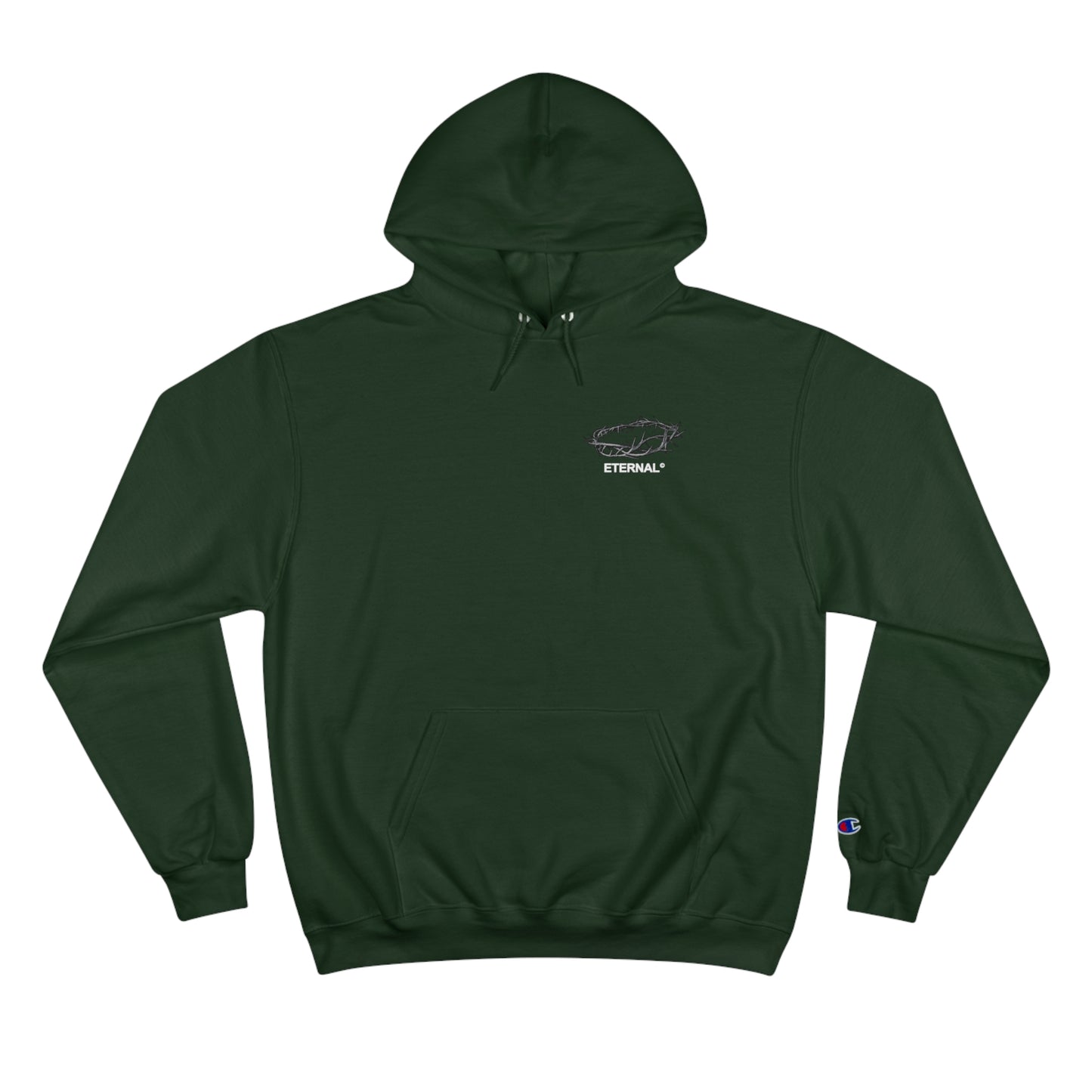 CROWN OF THORNS CHAMPION HOODIE - DARK GREEN