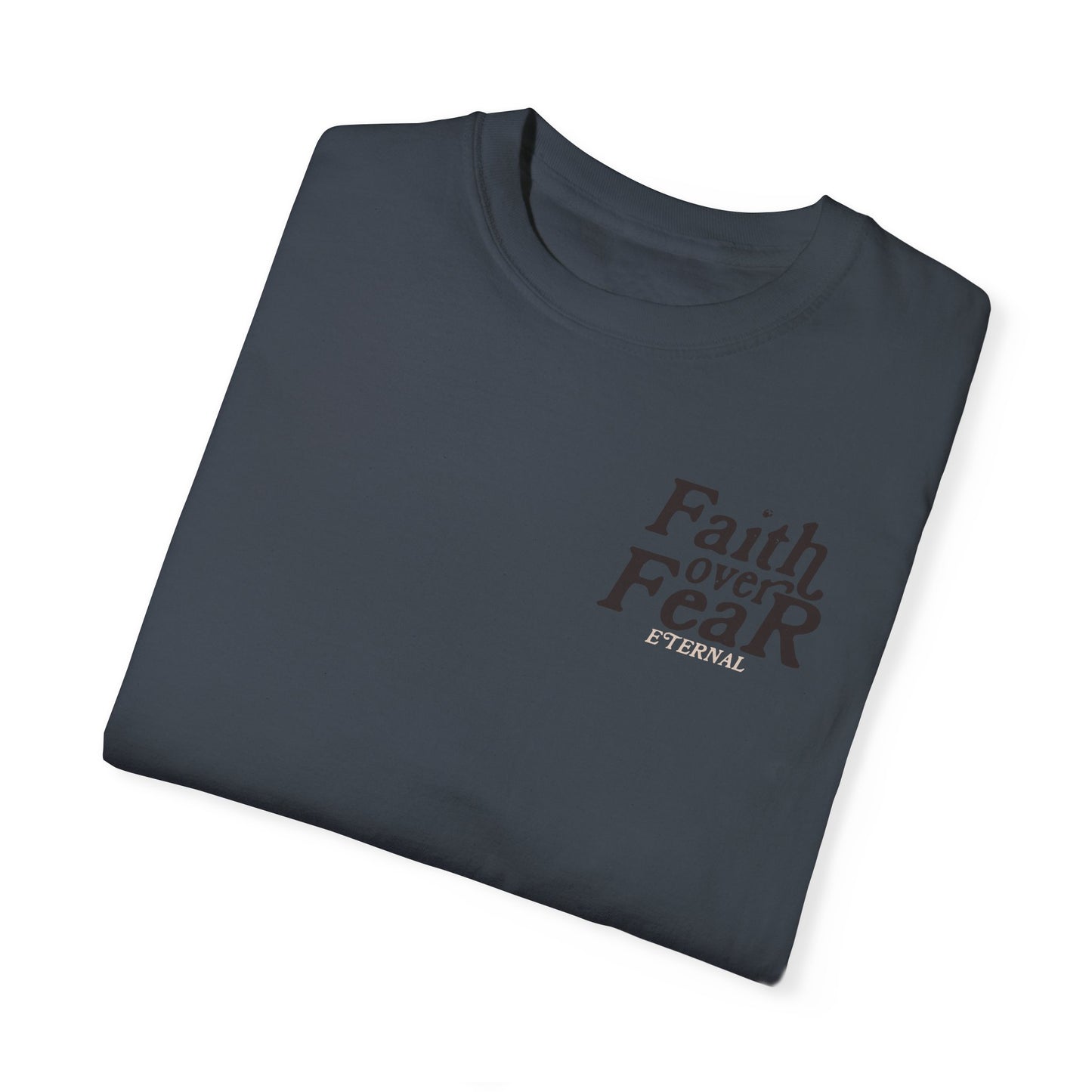 Faith Over Fear Tee - Black on Denim